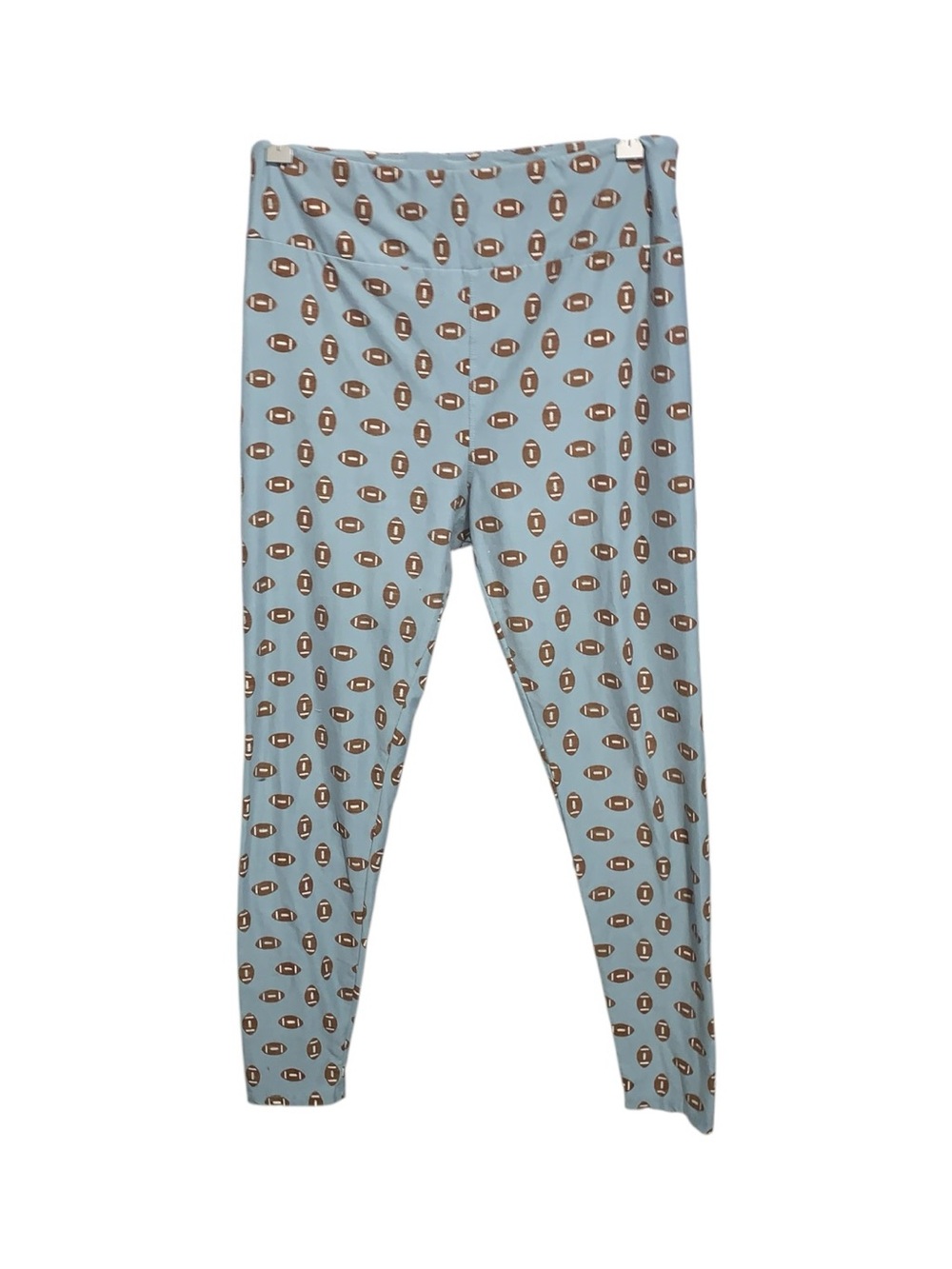 Lularoe Light Blue Football Print Full Length Leggings Simply Comfortable